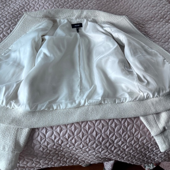 Me+Em Cream Tweed Bomber Jacket - Picture 3 of 7